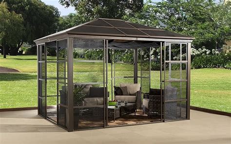 portable screened gazebo sliding doors